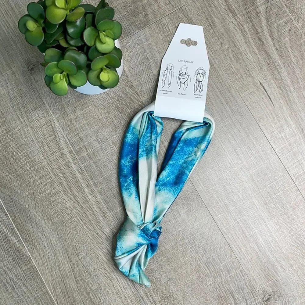 NWT Collection 18 Teal Blue Tie Dye Convertible Wrap Scarf
